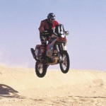 Jumping through the sahara on a prototype KTM (first ever KTM V-twin!)